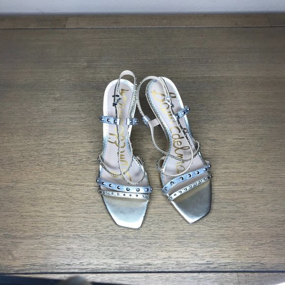 NEW Sam Edelman Lennox Dress Heels Sandals Gold/Silver - Picture 3 of 7